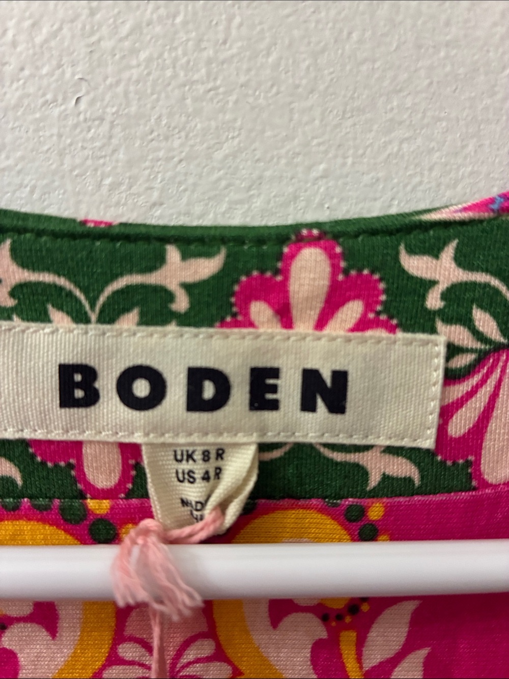 Boden NWT - Ellie Flutter Sleeve maxi tea dress - bright pink pattern - size 4 - Picture 4 of 6